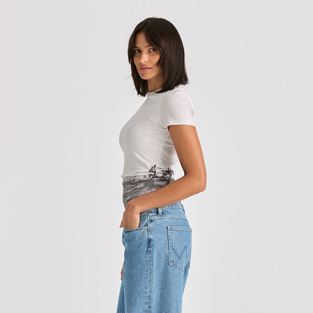 Wild Lullaby Stable Rib Tee - White / Black