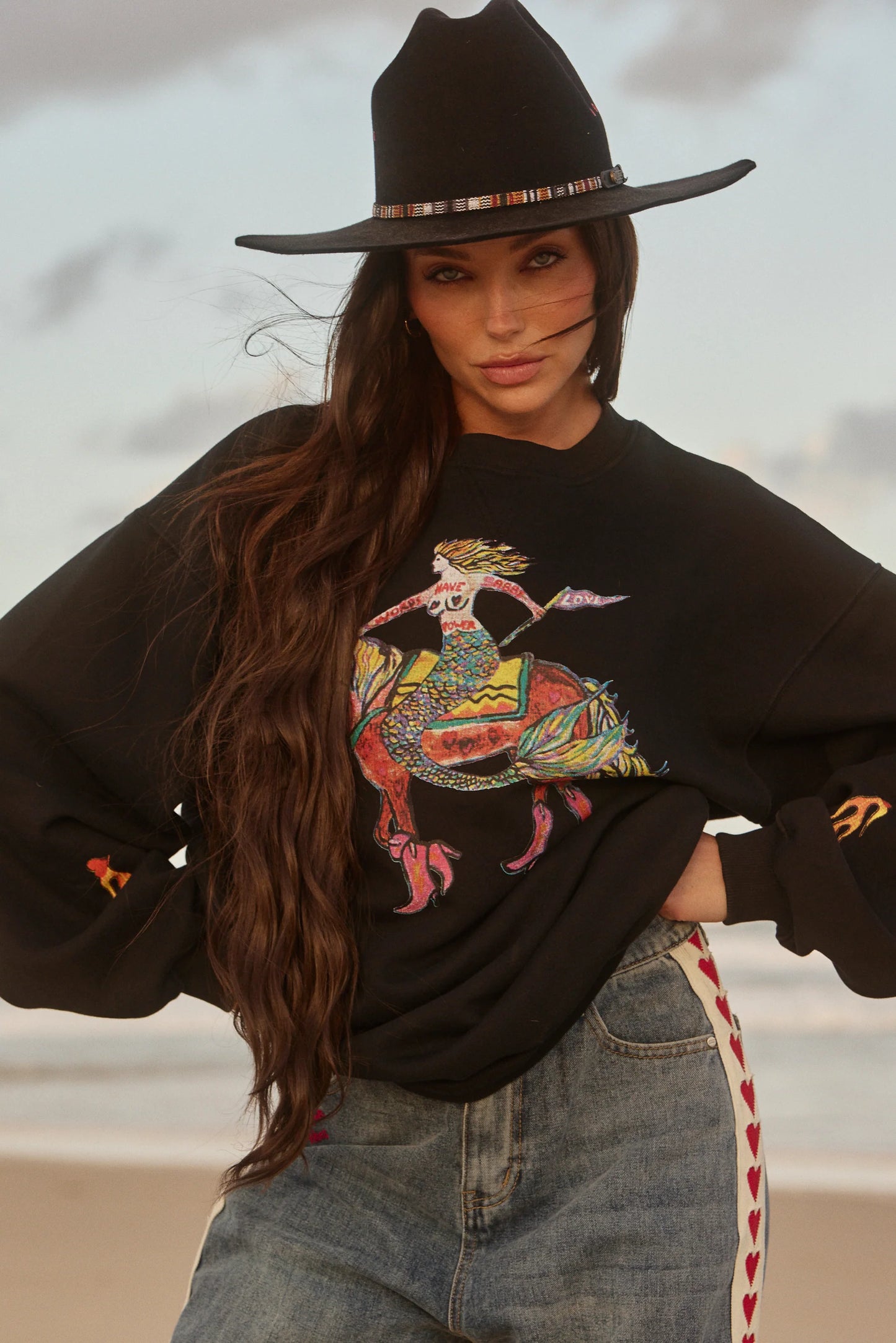 Words Have Power Diego Jumper - Washed Black