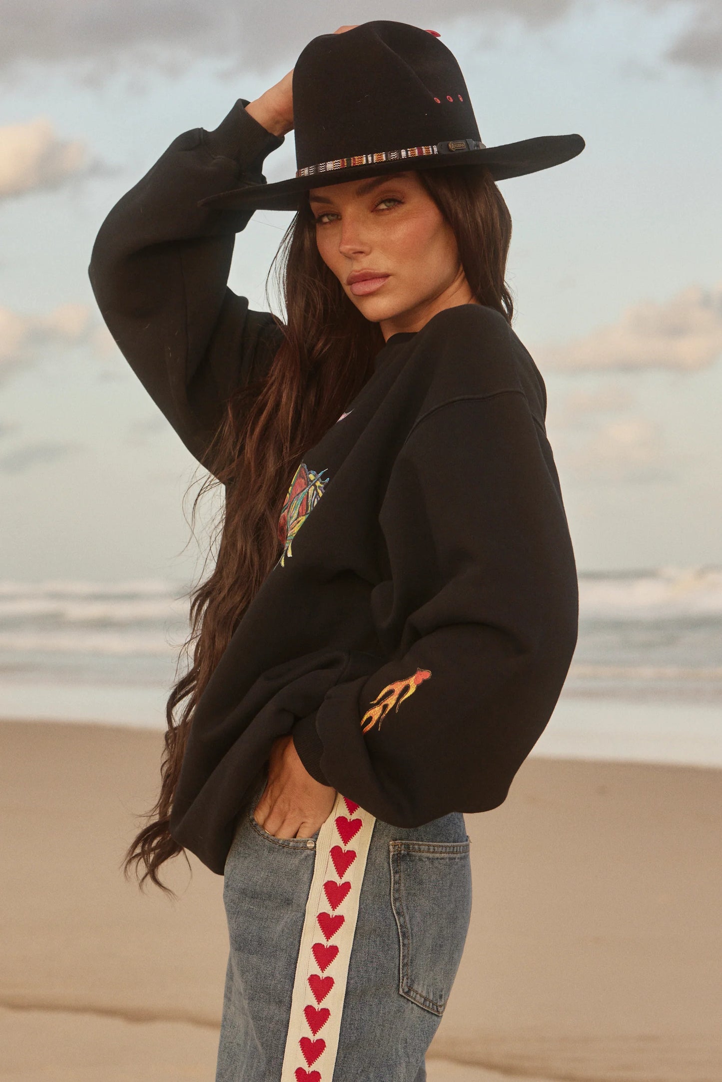 Words Have Power Diego Jumper - Washed Black