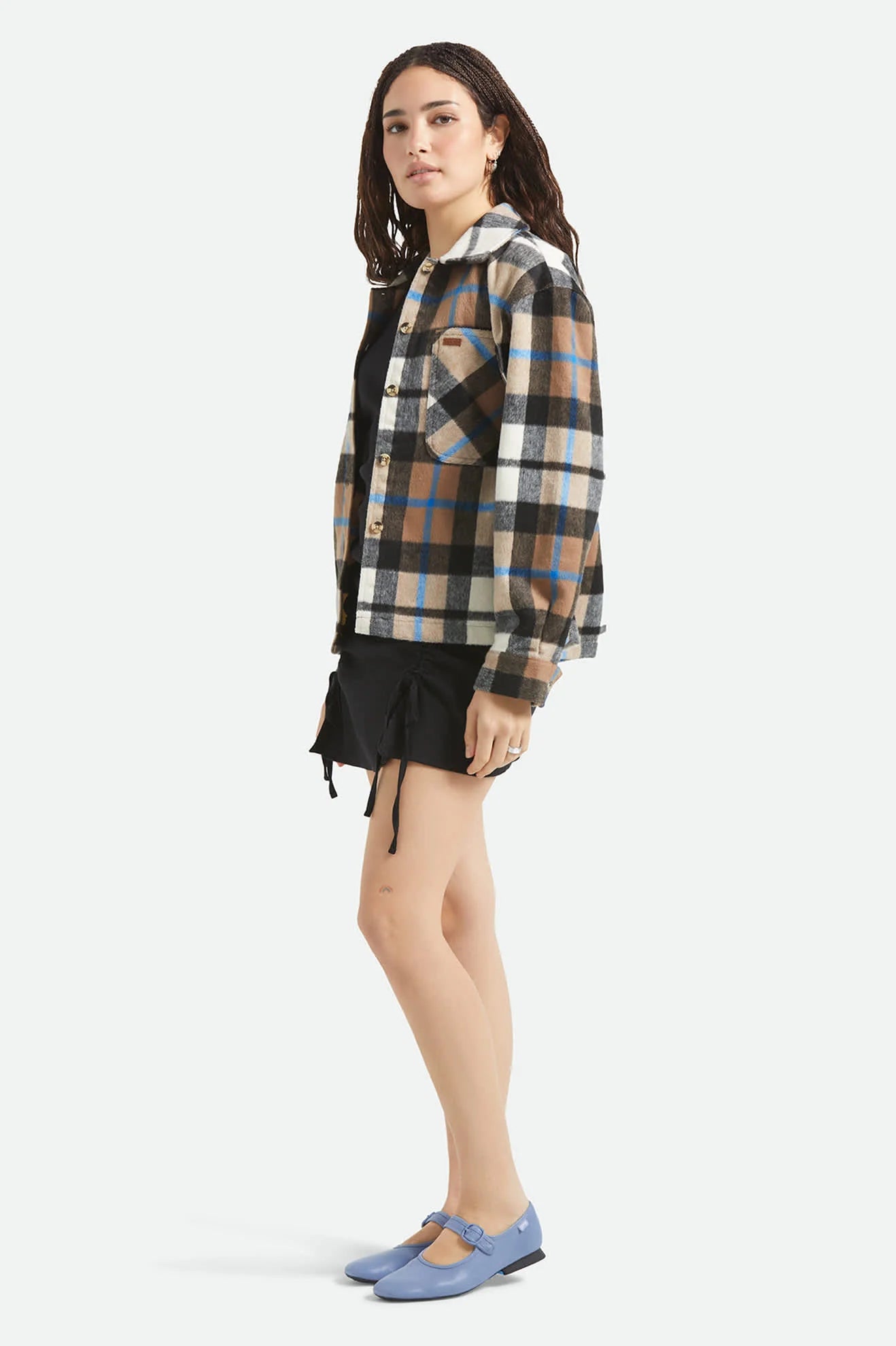 Bowery W Soft Brushed Flannel - Washed Black / Sand